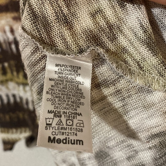 BLEU Embellished High Low Half Sleeve Scoop Tan Brown Blouse - Size M - Picture 5 of 5